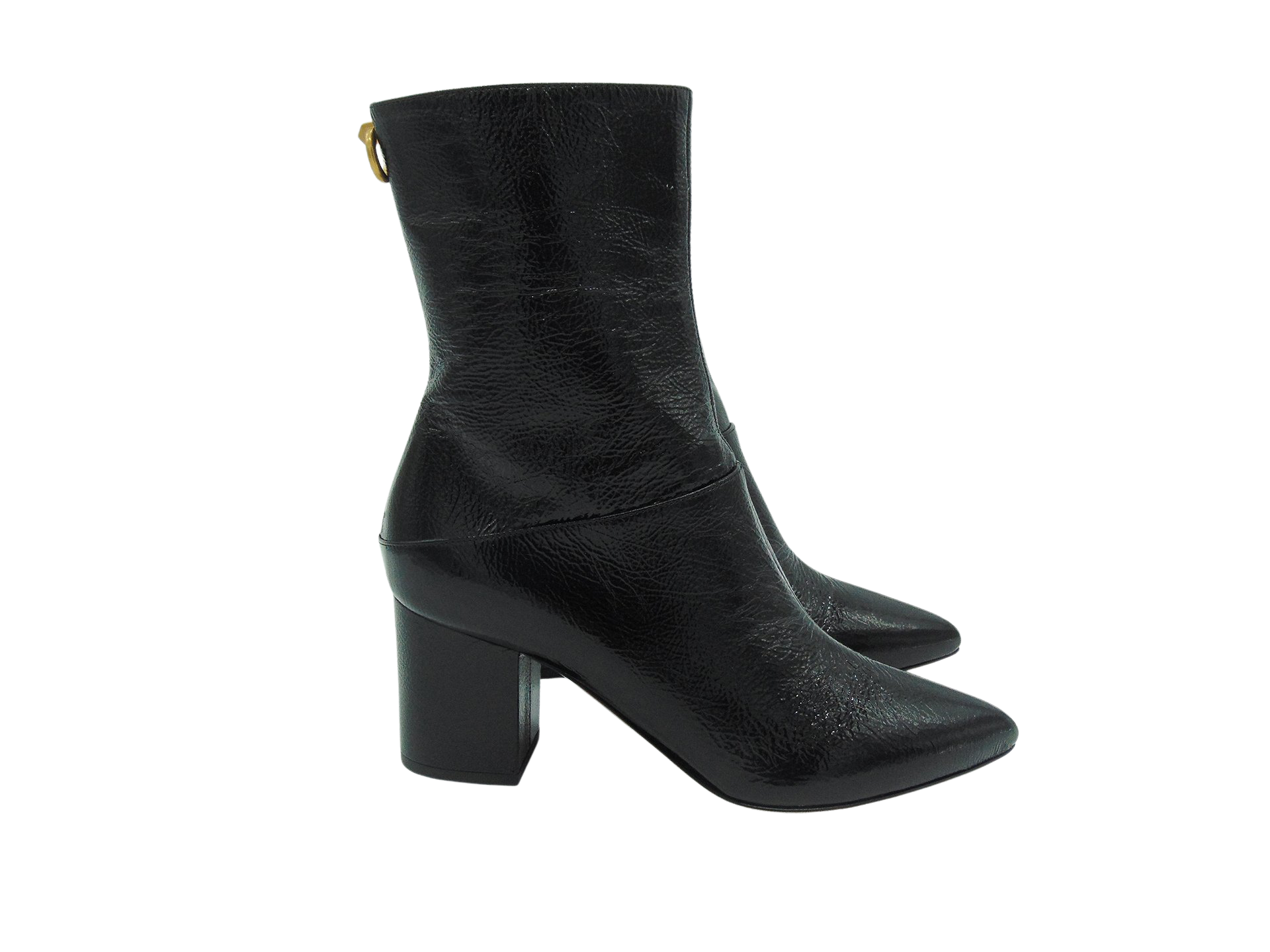 Valentino Stivaletti in Pelle Lucida Neri - Mida Luxury Fashion