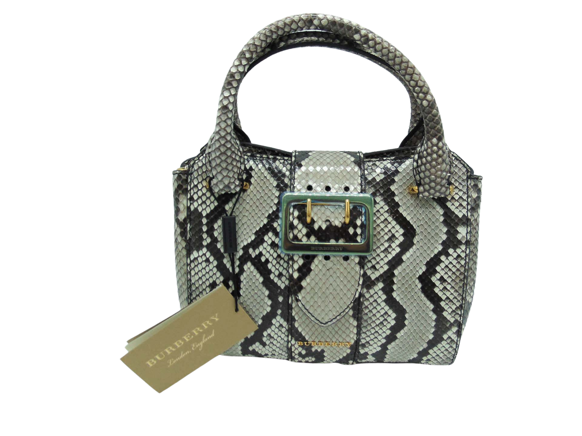 Burberry The Buckle Tote Python Bag - Mida Luxury Fashion